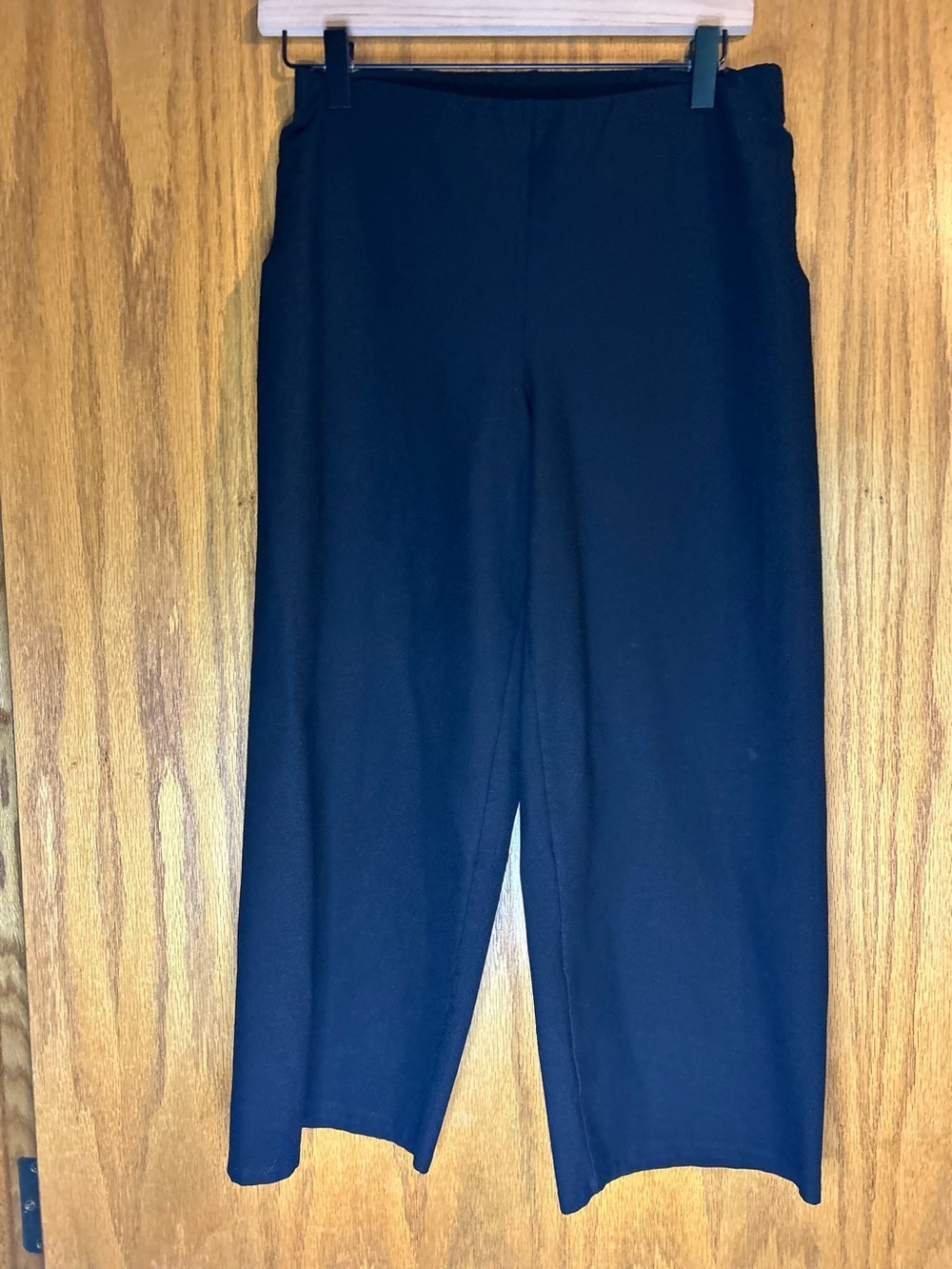 Eileen Fisher Women’s Black Wide Leg Crop Pants Pull On Size S